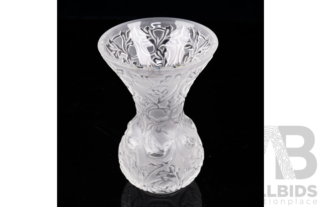 Lalique Crystal Carnation Vase in Original Box with Booklet