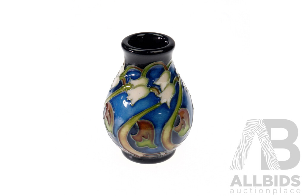 Moorcroft Miniature Porcelain Vase in Symbol of Happiness Design by Kerry Goodwin in Original Box