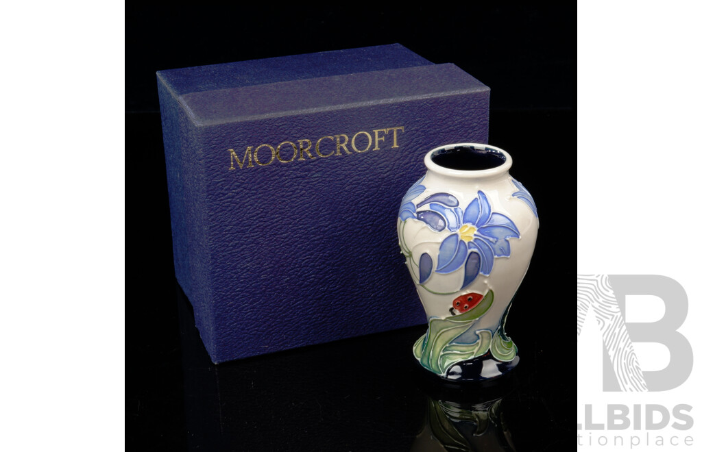 Moorcroft Porcelain Vase in Fly Away Home Design by Rachel Bishop in Original Box