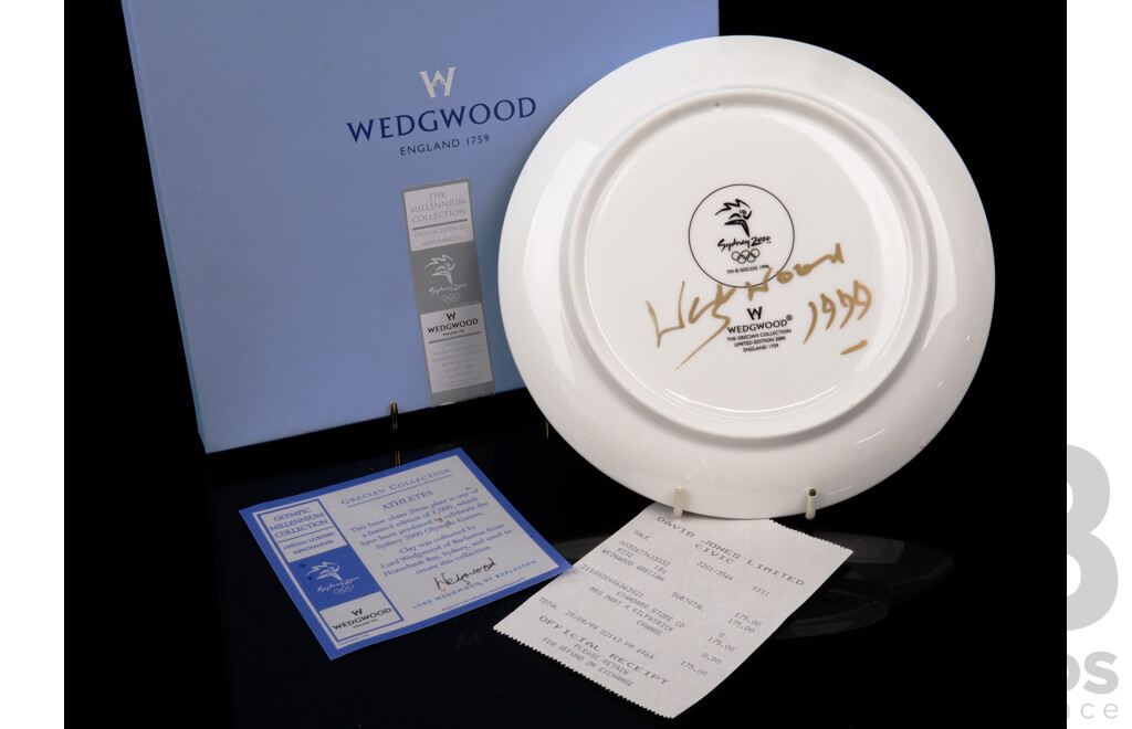 Wedgwood Porcelain Sydney Olympic Commemorative Display Plate From the Millenium Collection in Original Box