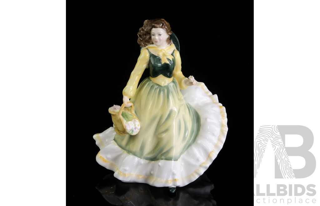 Royal Doulton Porcelain Figurine, April , 1995 , Modeled by Nada M Pedly, HN 3693