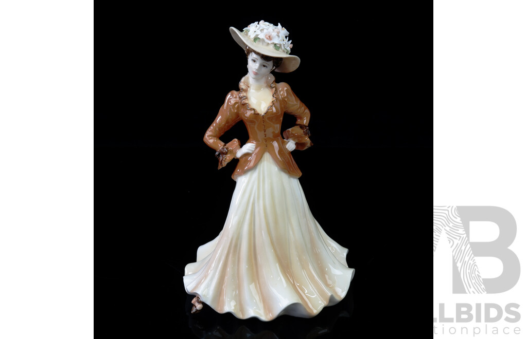 Hand Modeled and Decorated Coalport Porcelain Figure, Joan, From the Ladies of Fashion Series by Jack Glynn