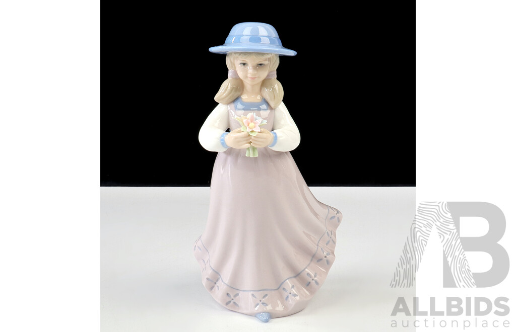 The Leonardo Collection Porcelain Figure, Young Girl with Flower Posy