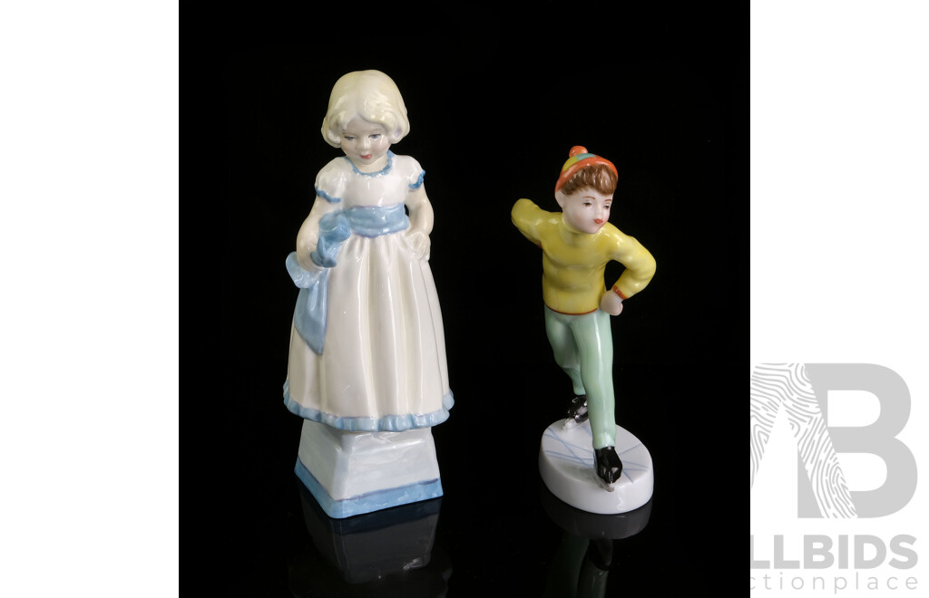 Royal Worcester Porcelain Figure, From the Days of the Week Series, Modays Child 3257 and Tuesdays Child