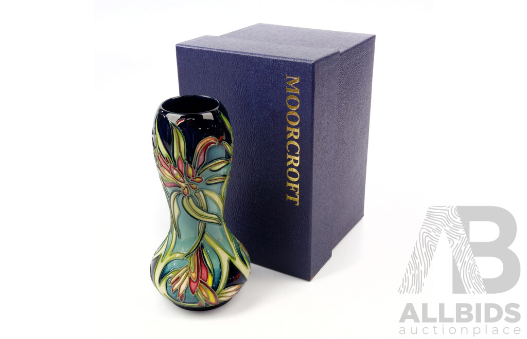 Moorcroft Porcelain Vase in Euphorbia Design by Kerry Goodwin in Original Box