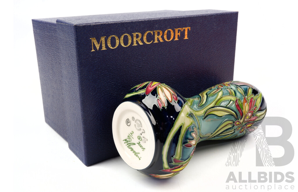 Moorcroft Porcelain Vase in Euphorbia Design by Kerry Goodwin in Original Box