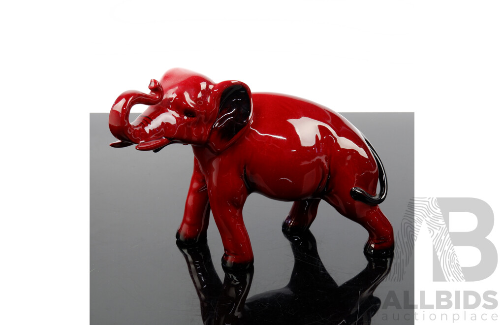 Royal Doulton Porcelain Flambe Elephant Figure