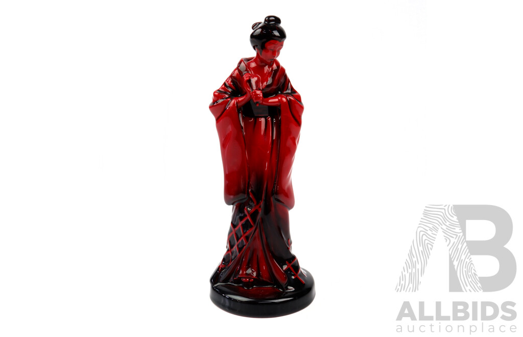 Royal Doulton Porcelain Flambe the Geisha Figure, HN 3229, Exclusively for the Collectors Club