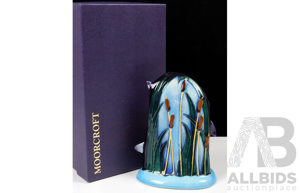 Moorcroft Porcelain Sculpture in Shearwater Fish Design by Emma Bossons in Original Box