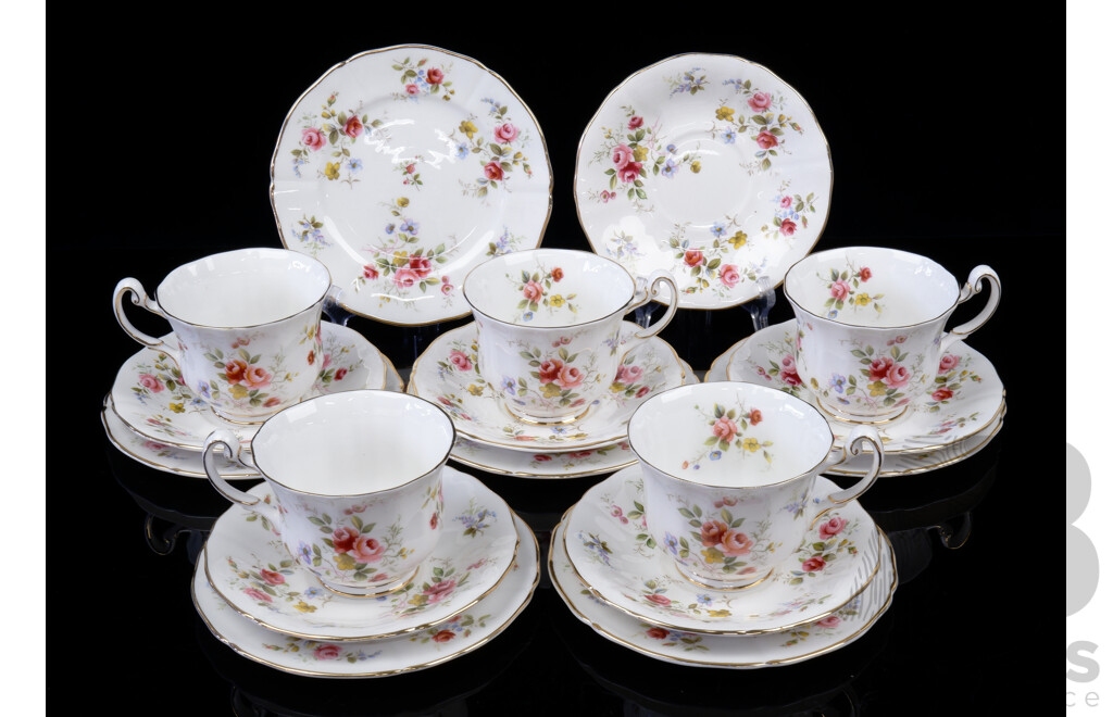 Royal Adderley 17 Piece Porcelain Tea Service in Tenderness Pattern