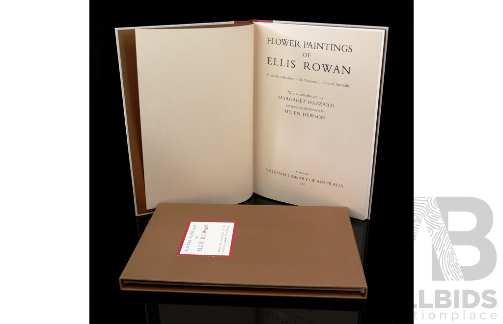 Flower Paintings of Rowan Ellis, Bational Library of Australia, 1982, Cloth Bound Hardcover in Slip Case