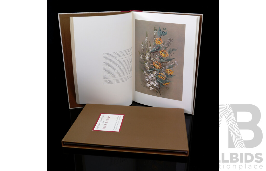 Flower Paintings of Rowan Ellis, Bational Library of Australia, 1982, Cloth Bound Hardcover in Slip Case