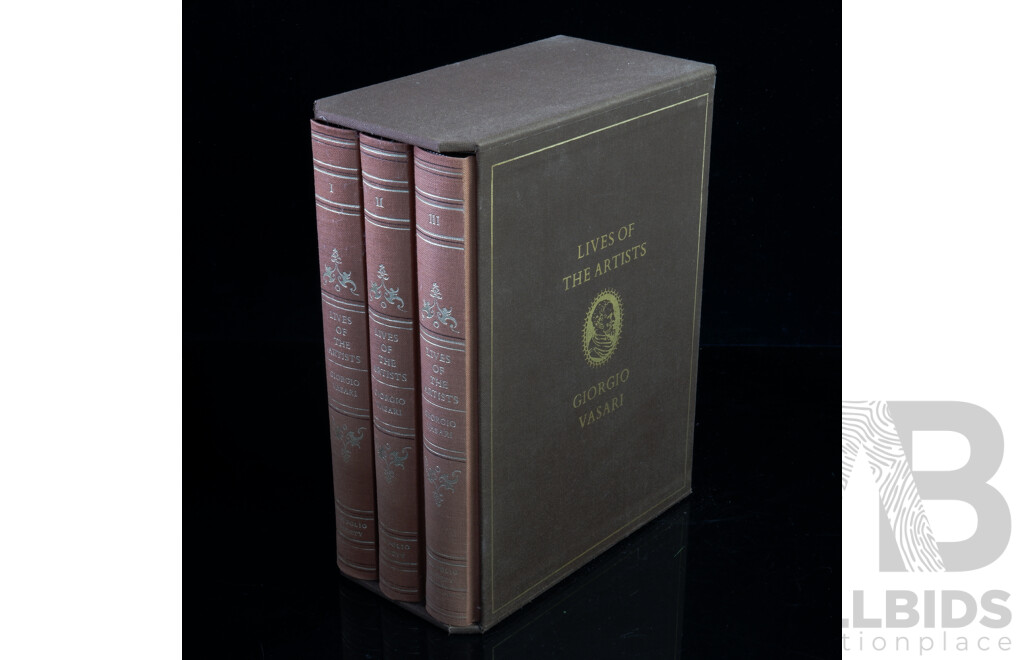 Lives of the Artists, Giorgio Vasari, Folio Society, 1993, Three Volume Hardcover Set in Slip Case