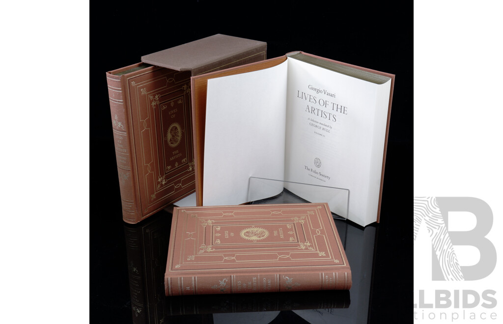 Lives of the Artists, Giorgio Vasari, Folio Society, 1993, Three Volume Hardcover Set in Slip Case