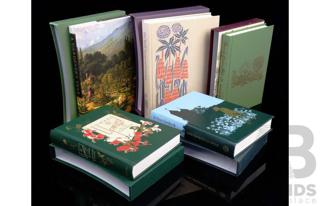 FIve Folio Society Titles Comprising in Your Garden & in Your Garden Again, the Well Tempered Garden, a Gardeners Year,  All Hardcovers in Slip Cases