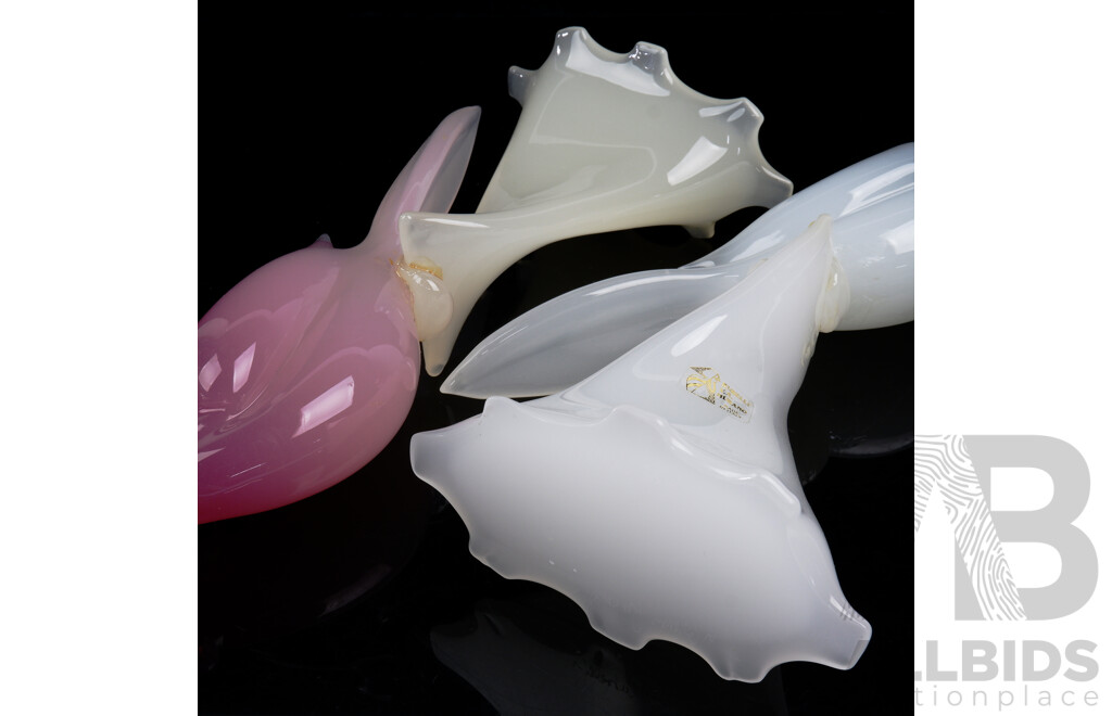 Retro Murano Glass Cockatoo Figures with Original Label to One