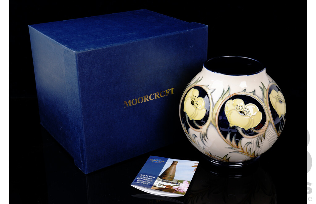 Limited Edition 56 of 100 Moorcroft Porcelain Vase in Ring of Gold Design by Nicola Slaney in Original Box