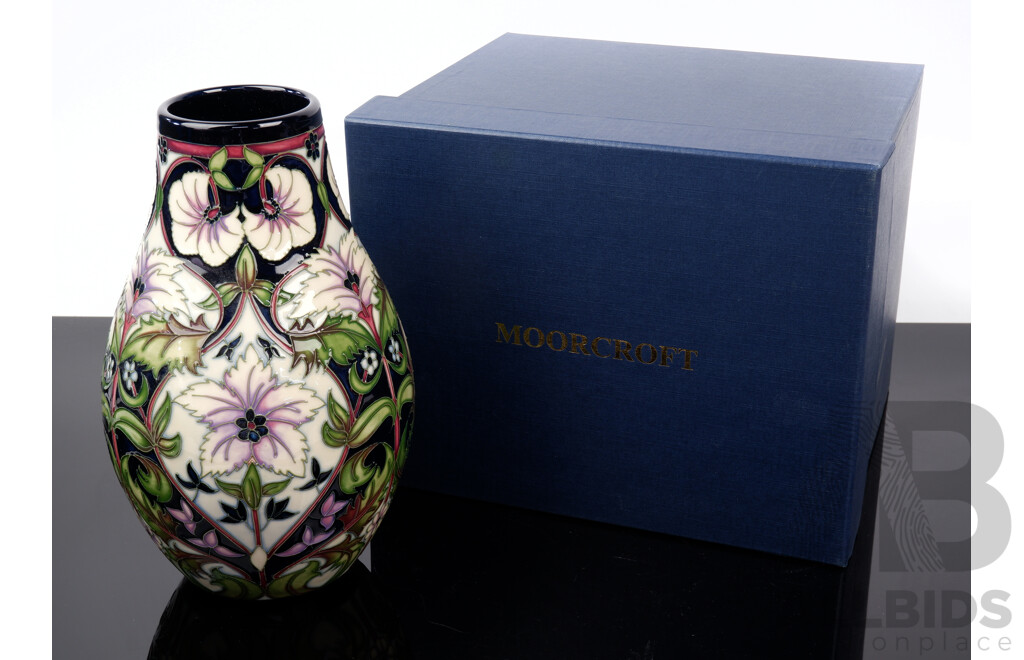 Limited Edition 11 of 25 Moorcroft Porcelain Vase in Kelmscott Dream Design by Rachel Bishop in Original Box