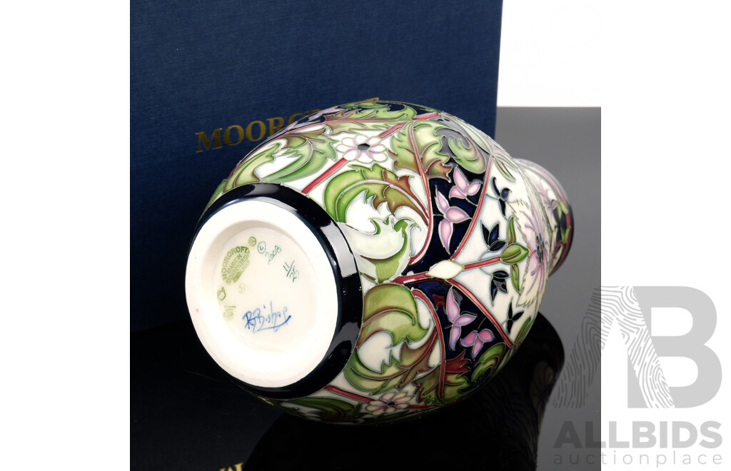 Limited Edition 11 of 25 Moorcroft Porcelain Vase in Kelmscott Dream Design by Rachel Bishop in Original Box