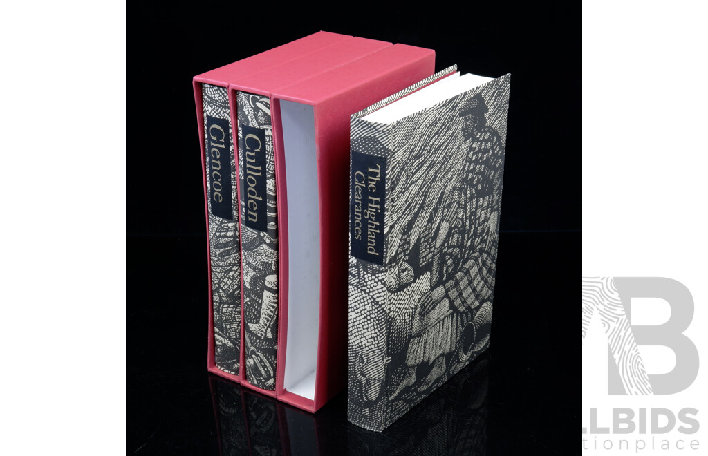 Three Volumes, John Prebble, Folio Society, 2003, Comprising Culloden, Glencoe & the Highland Clearances, All Hardcovers in Slip Case