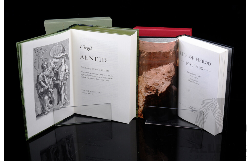 Two Folio Society Titles Comprising Virgils Aeneid, 1993, & Josephus, Life of Herod, 1998, Both Hardcovers in Slip Cases