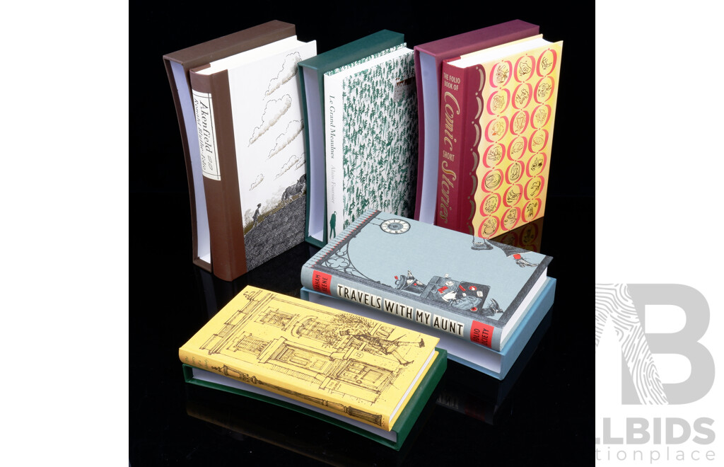 Collection Five Folio Society Titles, All  Hardcovers in Slip Cases