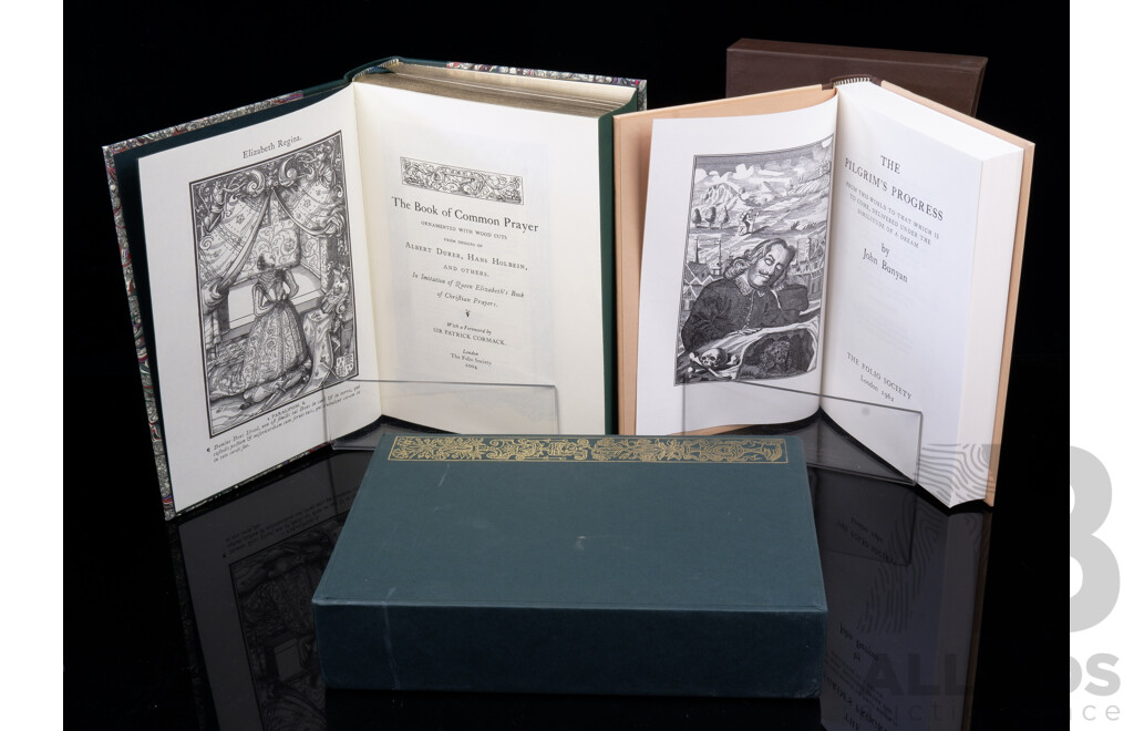 Two Folio Society Titles Comprising the Book of Common Prayer & the Pilgrims Progress, All  Hardcovers in Slip Cases