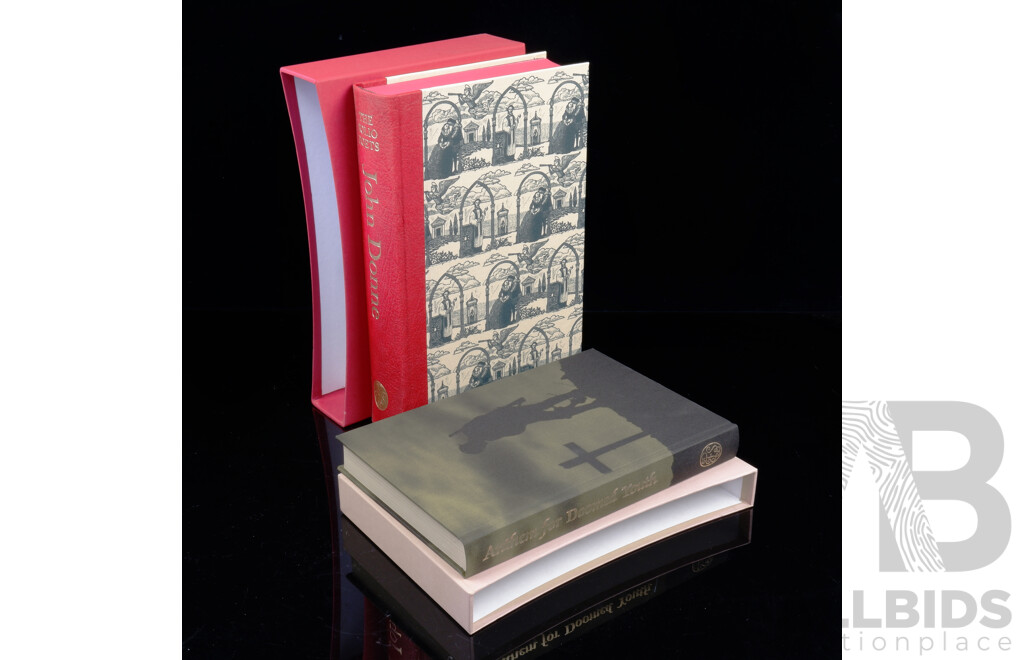 Two Folio Society Titles Comprising John Donne & Anthem for Doomed Youth Poets of the Great War, Both Hardcovers in Slip Cases