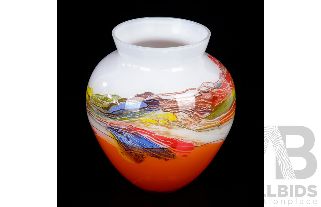 Australian Studio Art Glass Hansa Vase by John Van Horssen of Quaama Studios, Signed to Side