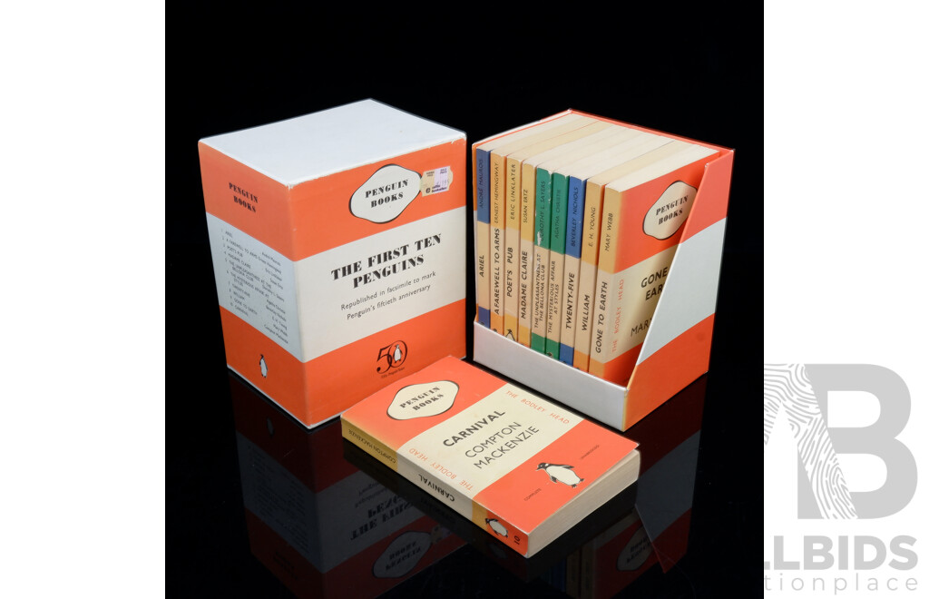 Penguin Books 50th Anniversary Edition, the First Ten Penguins Ten Book Set, Paperbacks in Slip Case