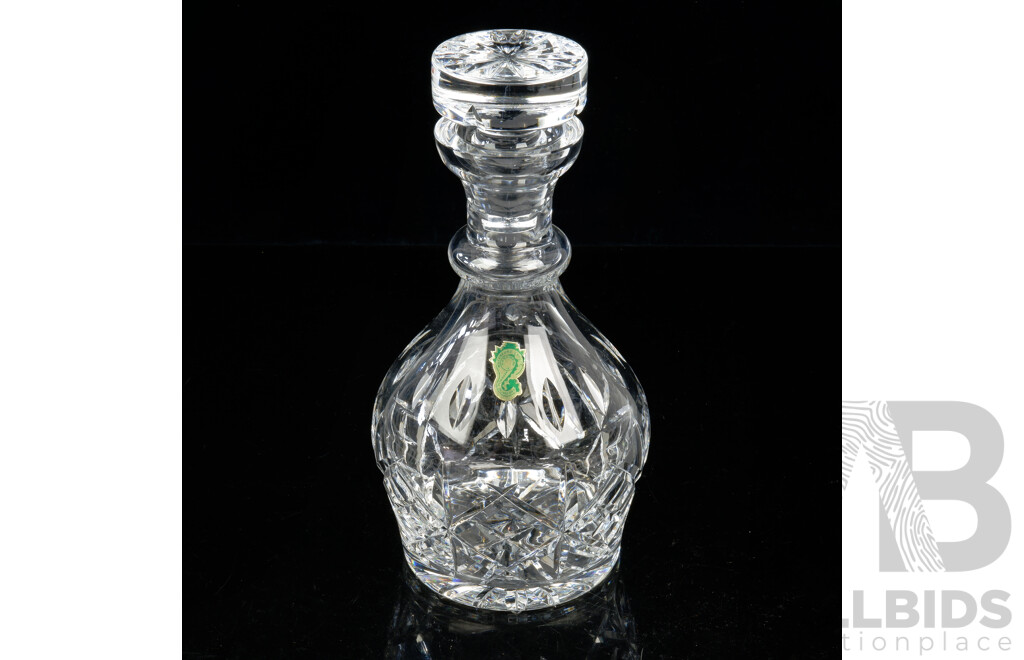 Vintage Waterford Cut Crystal Decanter with Stopper and Original Label