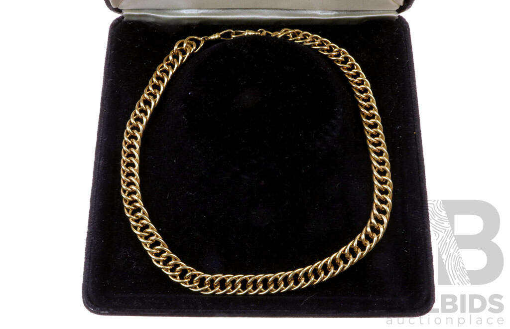 18ct Double Curb Link Necklace 40cm, 60.94 Grams - Western Mining Company Issued Limited Edition Piece No.10