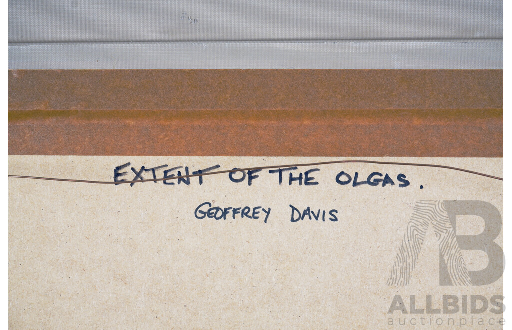 Geoffrey Davis (Born 1926), Extent of the Olgas, Oil on Board