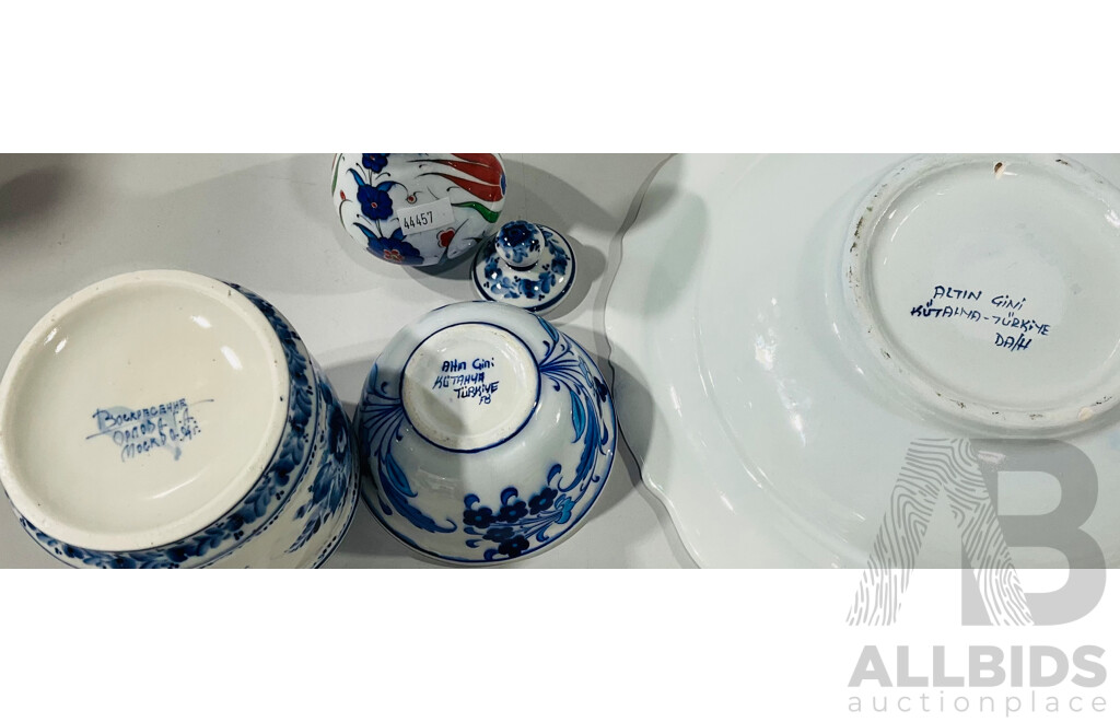 Collection Hand Painted Ceramic Ware From Turkey