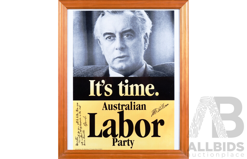 Australian Labour Party Poster Signed by Gough Whitlam
