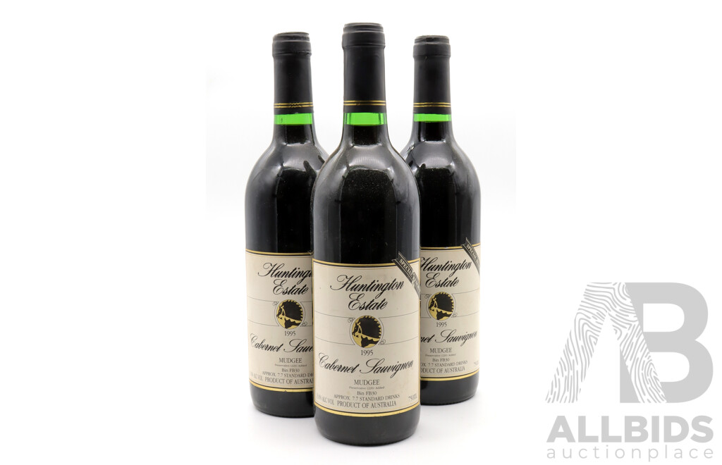 Huntington Estate Mudgee Cabernet Sauvignon Vintage 1995 X 3