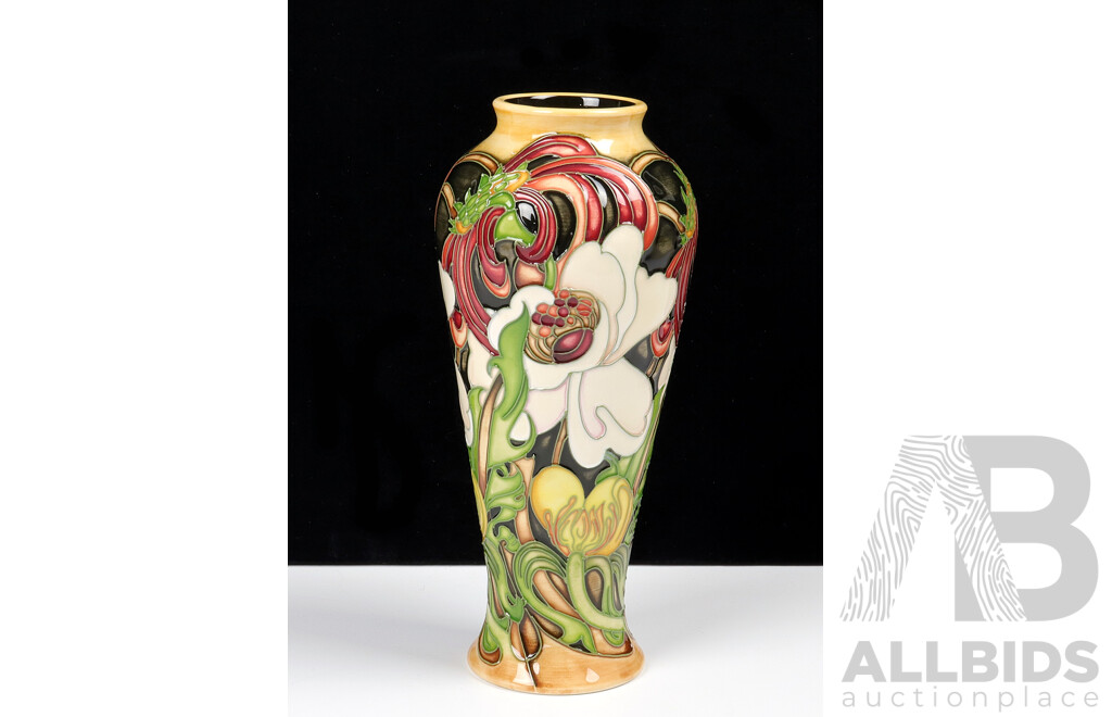Limited Edition  264 of 500 Moorcroft Porcelain Vase in Edwardiana Design by Emma Bossons in Original Box