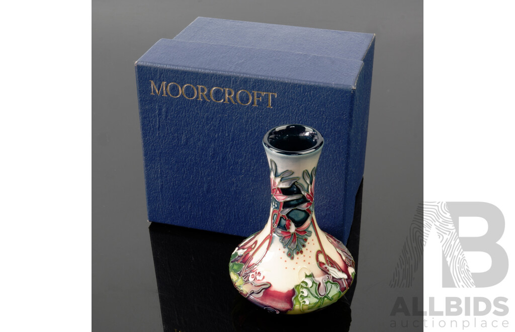 Moorcroft Porcelain Vase in Duet Design by Nicola Slaney in Original Box