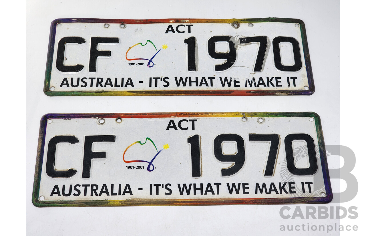 ACT Centenary 1901-2001 Number Plate - CF 1970