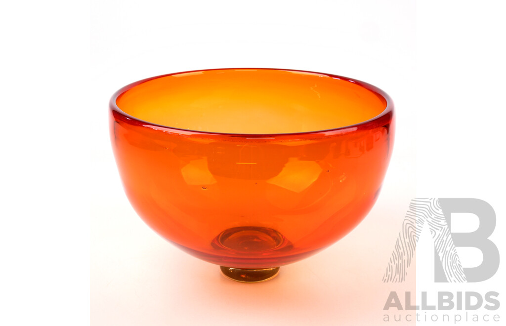 Large Australian Studio Handblown Art Glass Bowl From the Jam Factory, Adelaide, 2002