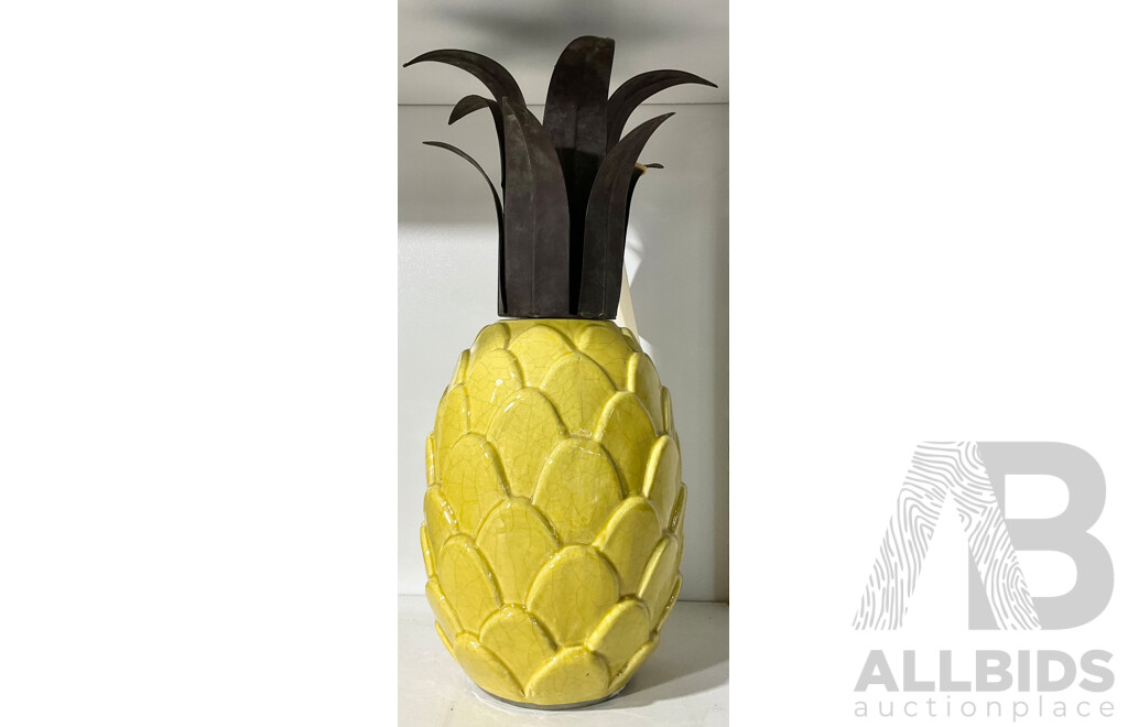 Decortaive Ceramic and Metal Pineapple
