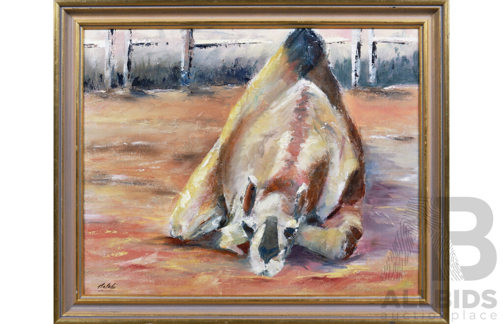Camel in Repose, Oil on Canvas
