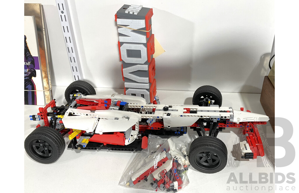 LEGO Built Racecar and Lego Movie Cup