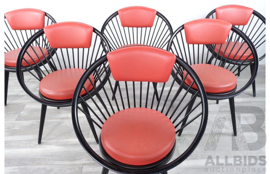 Six Replica Circle Chairs Designed by Yngve Ekstrom