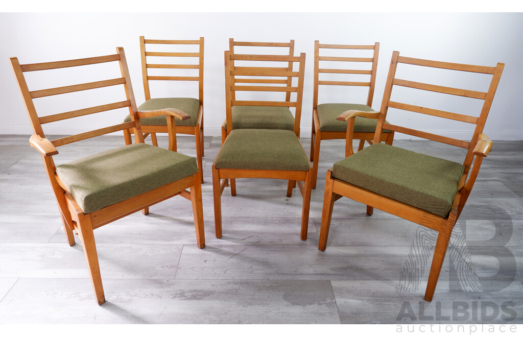 Six Ex-ANU Ash Dining Chairs Designed by Fred Ward