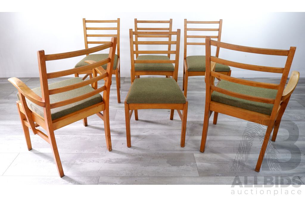 Six Ex-ANU Ash Dining Chairs Designed by Fred Ward
