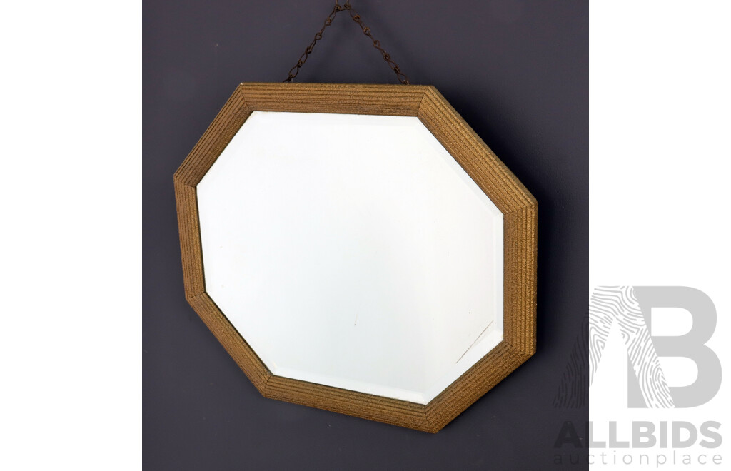 Vintage Octagonal Gold Frame Mirror