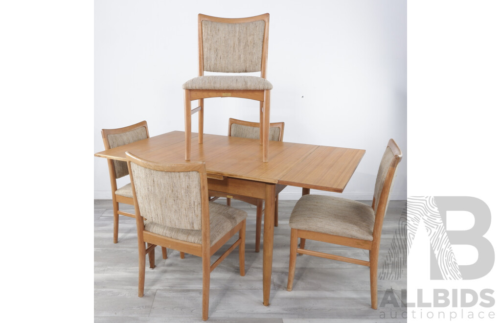 Five Chiswell 'Jubilee' Dining Chairs and a Mid Century Extension Dining Table