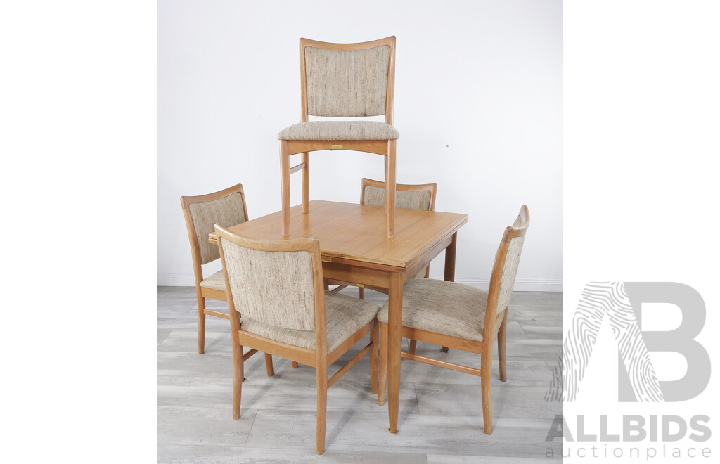 Five Chiswell 'Jubilee' Dining Chairs and a Mid Century Extension Dining Table