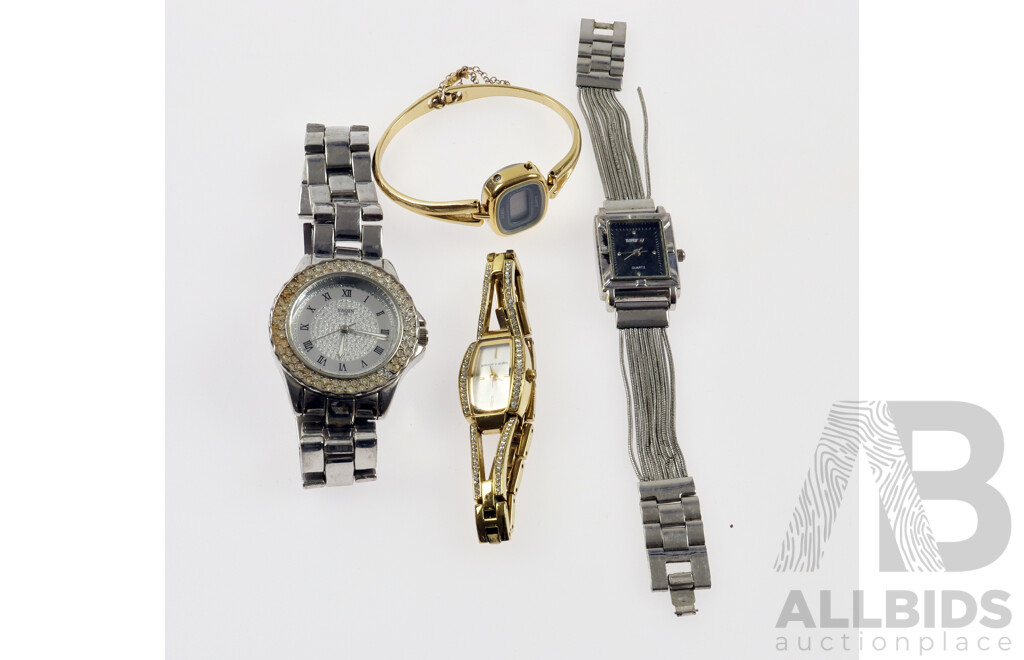 Pierre Cardin Bracelet Watch, Adec Digital Bangle Watch & 2 Other Watches